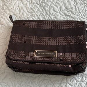 Victoria's Secret black Sequin Cosmetic Bag